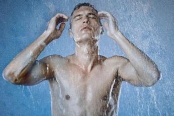 Contrast shower by a man for prostate health