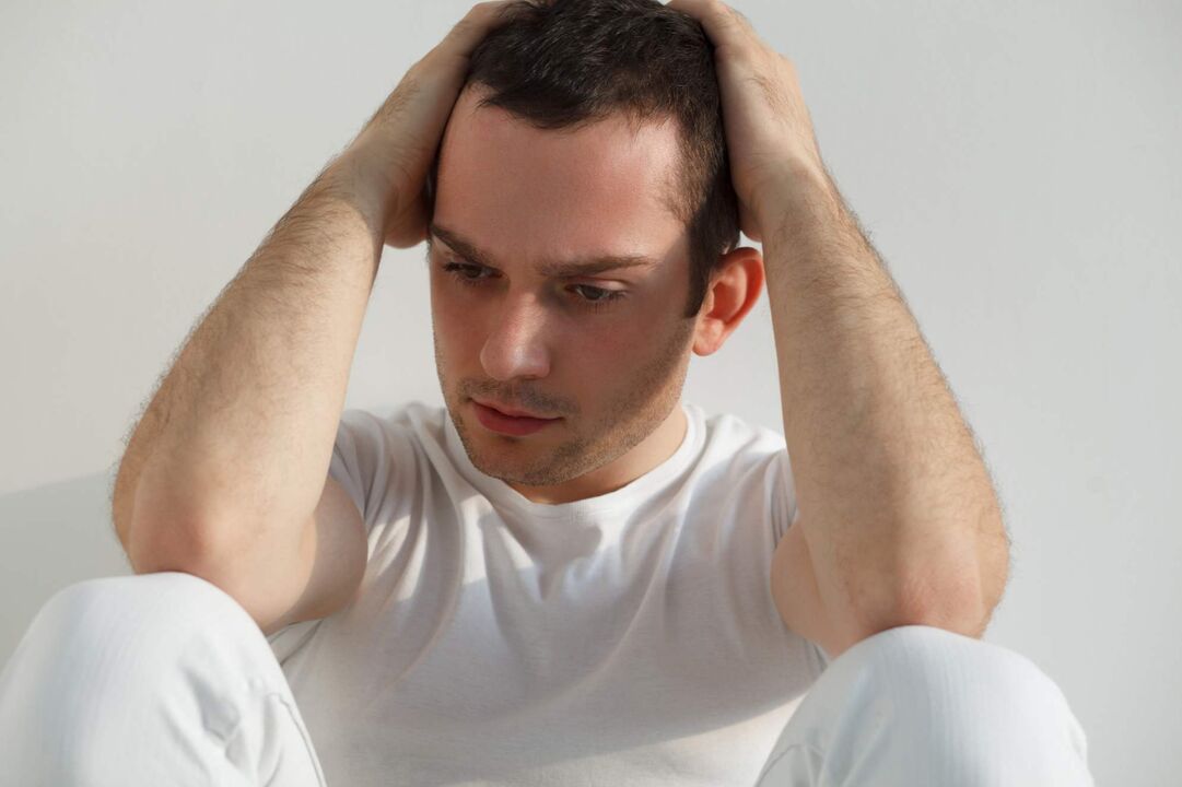 A man has prostatitis, which causes inflammation of the prostate.
