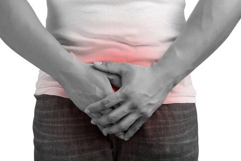Pain in the perineum with prostatitis